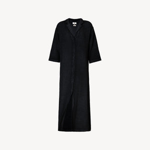 Pokoloko Crinkle Shirt Dress | Cream + Black