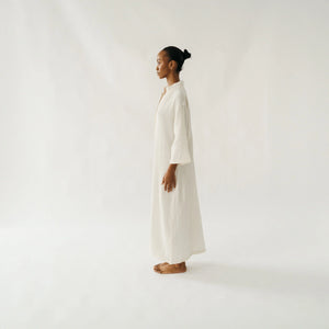Pokoloko Crinkle Shirt Dress | Cream + Black
