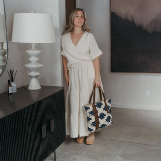 Pokoloko Crinkle Skirt Pants | Cream + Black