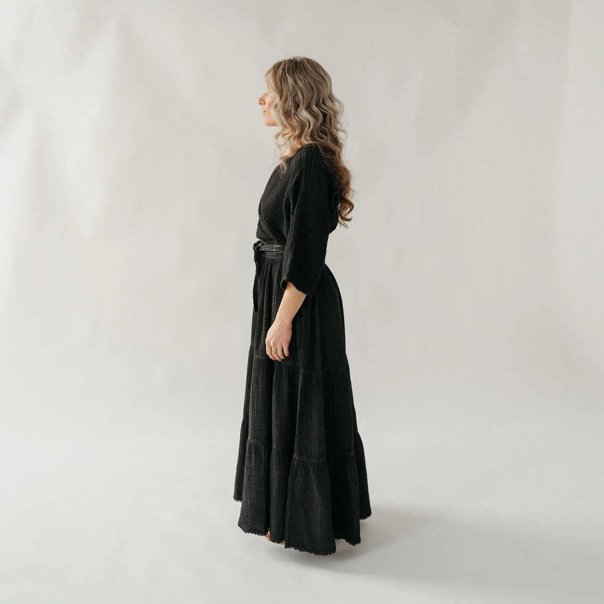 Pokoloko Crinkle Skirt Pants | Cream + Black