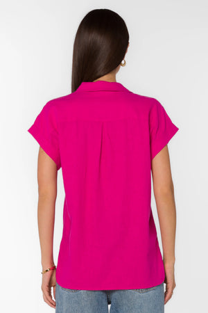 Velvet Heat Ilene Blouse Short Cuffed Sleeve | Fuchsia