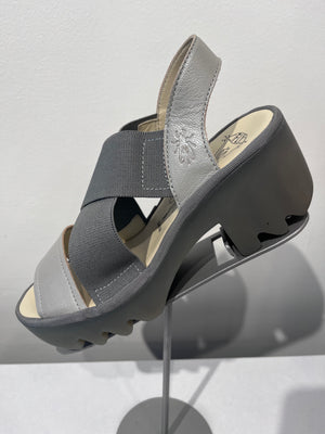 Fly London Taji Sandals | Black + Silver