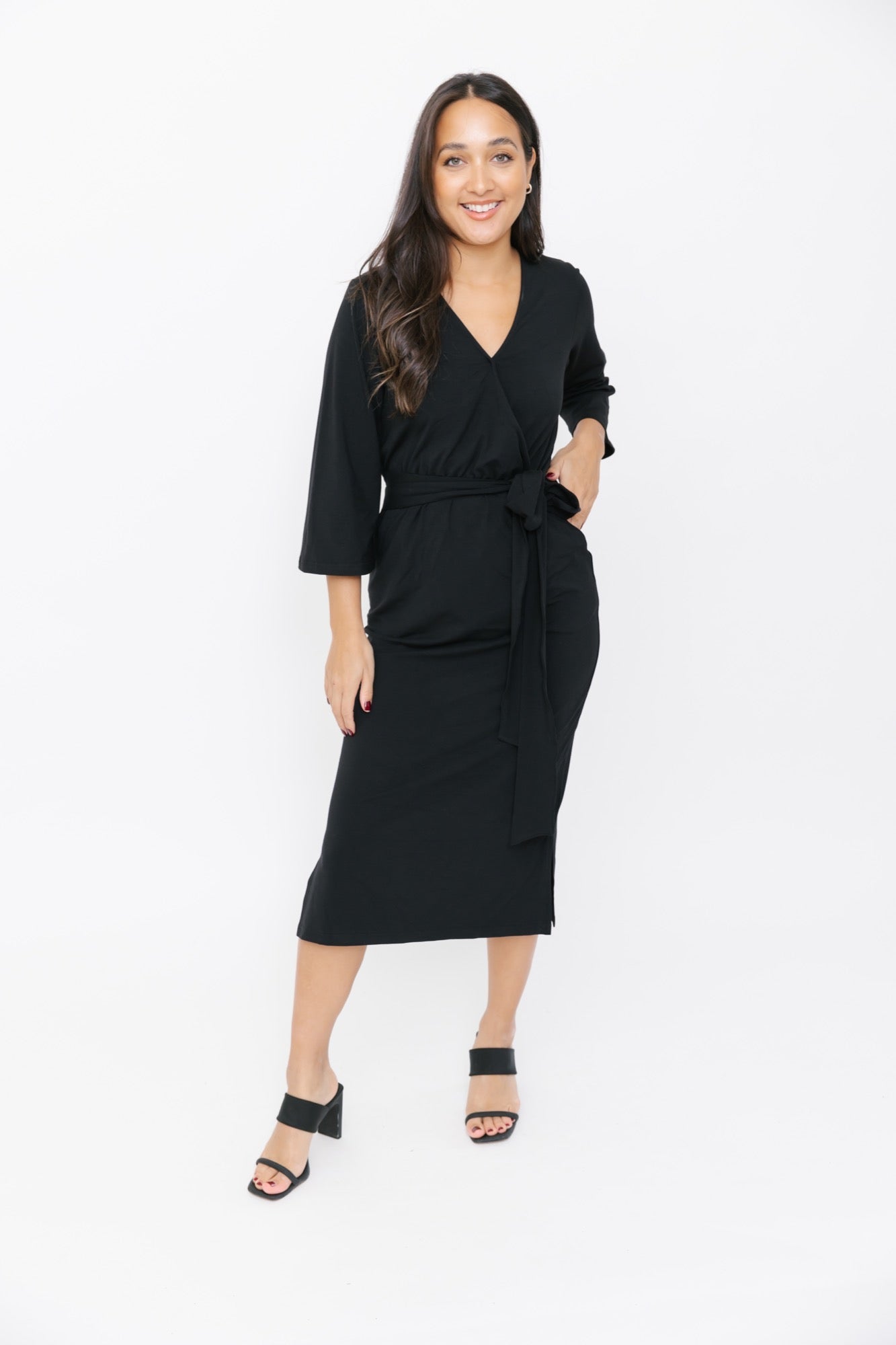 Smash + Tess Arden Belted Dress | Burgandy + Black - Fancy