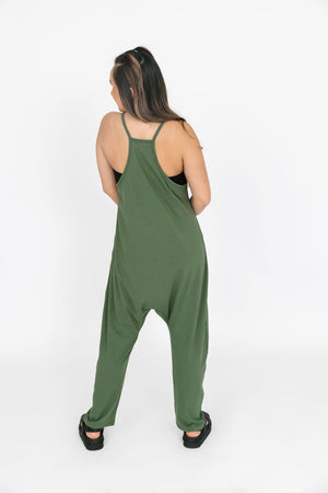 Smash & Tess Abigael Romper | Moss Green + Midnight Black