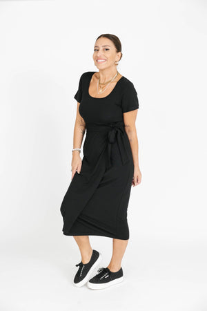 Smash & Tess Athena Wrap Dress | Black + Berry