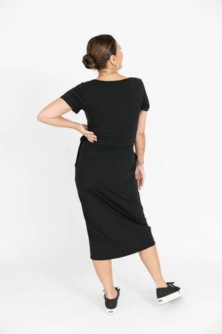 Smash & Tess Athena Wrap Dress | Black + Berry