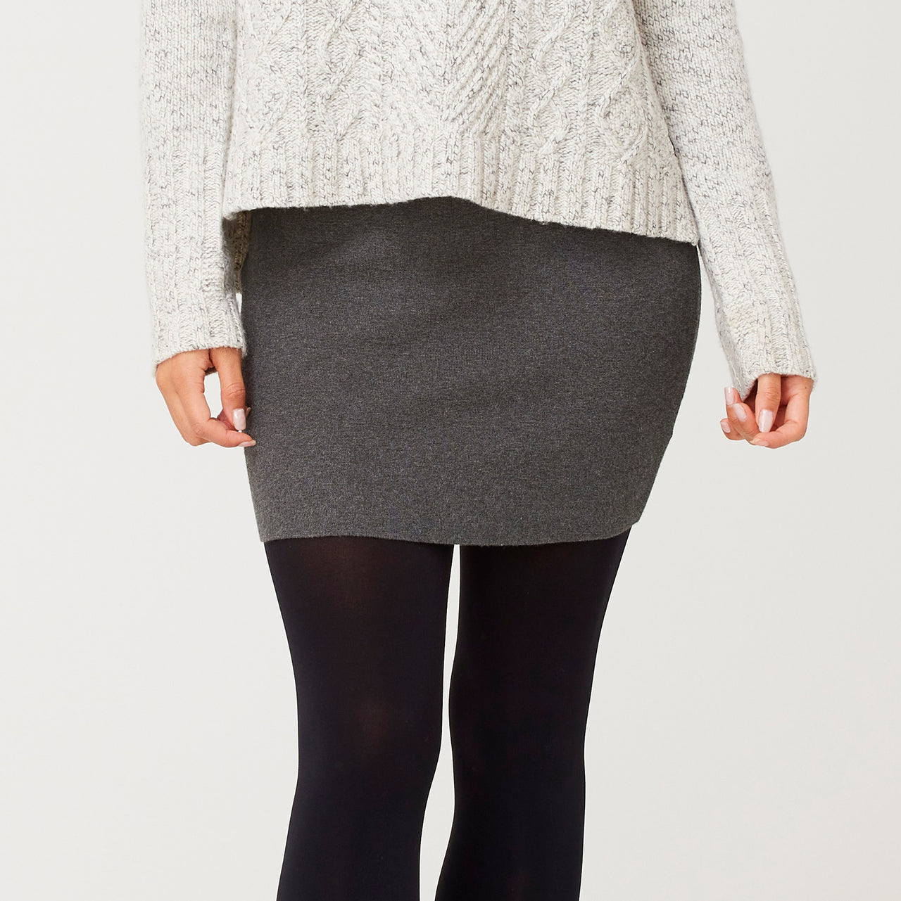 Krimson Klover Solid Isla Skirt | Charcoal