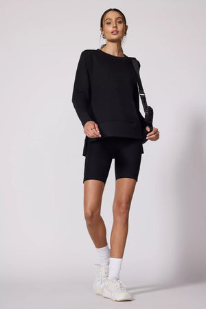 MPG Modal Fleexe Relaxed Pullover | Heather + Black