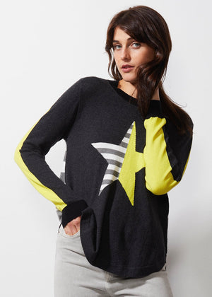 Zaket & Plover Stripey Stardom Sweater | Charcoal + Denim