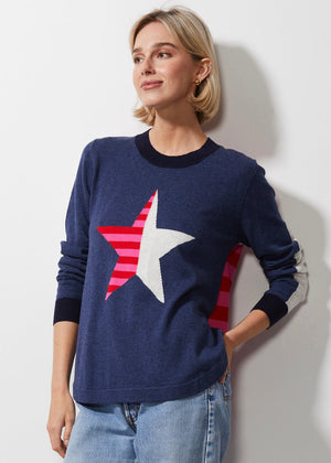 Zaket & Plover Stripey Stardom Sweater | Charcoal + Denim