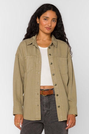 Velvet Heart Braxton Button Up Top | Olive