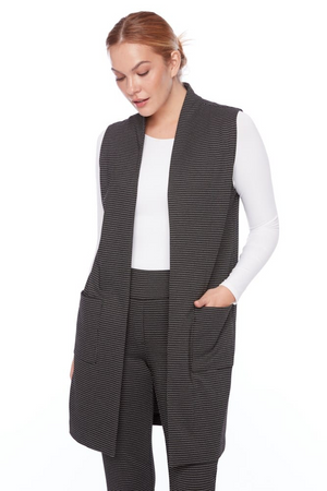 Up! Sleeveless Long Vest | Checkers