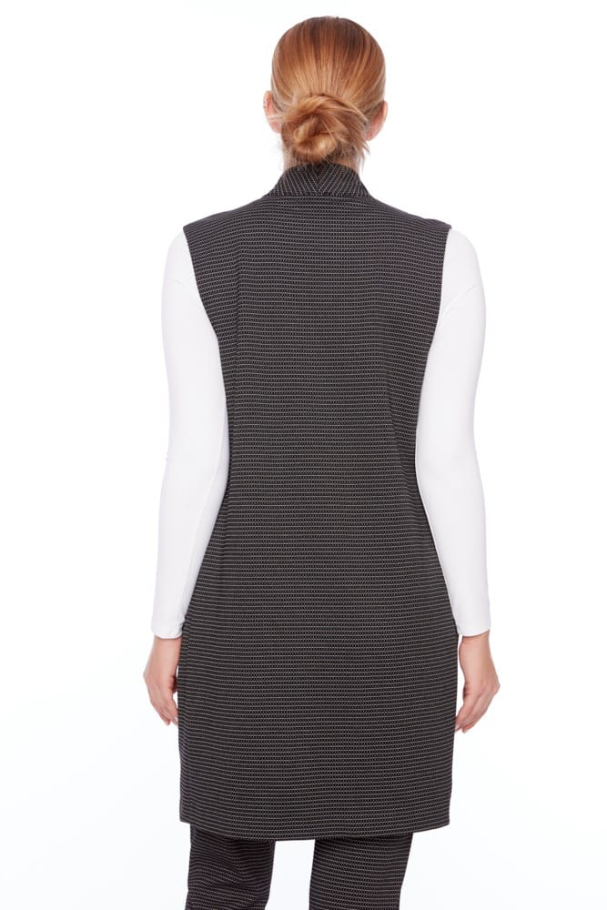 Up! Sleeveless Long Vest | Checkers