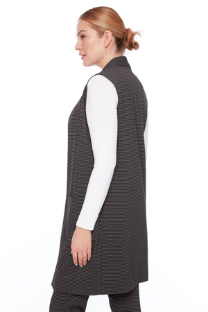 Up! Sleeveless Long Vest | Checkers