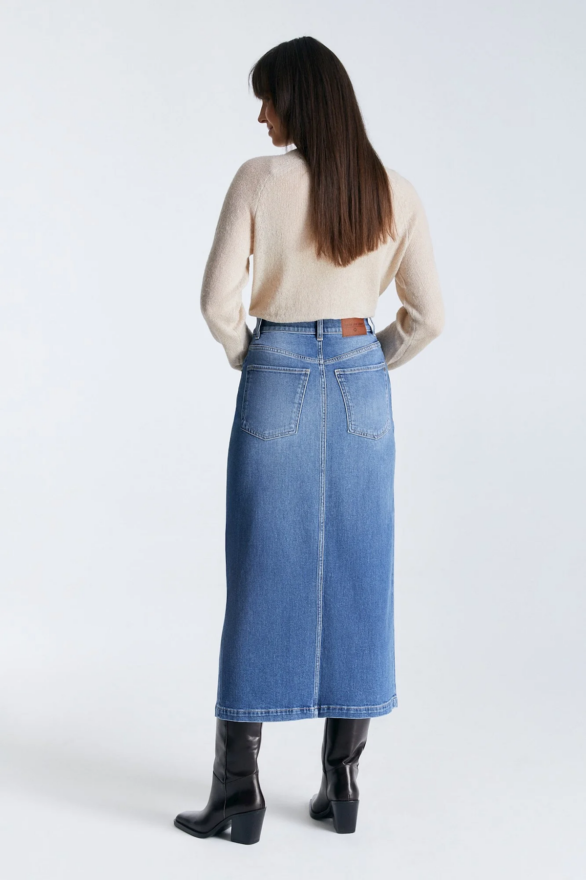 Cup of Joe Valerie Long Denim Skirt | Medium Blue