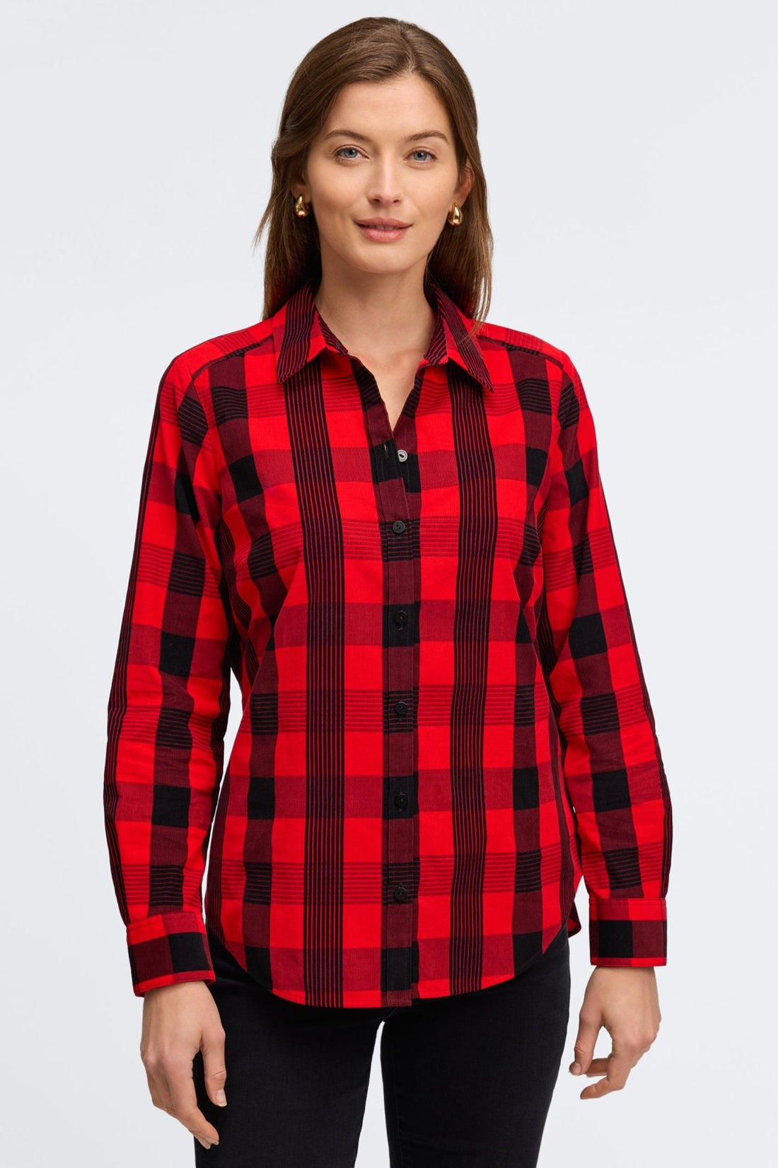 Foxcroft Haven Long Sleeve Shirt | Red