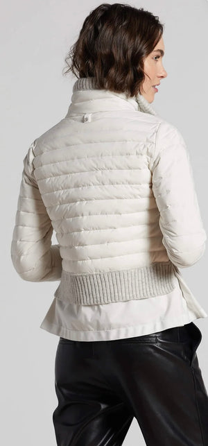 Adroit Lilly Down Filled Jacket with Knit Trim in Cloud