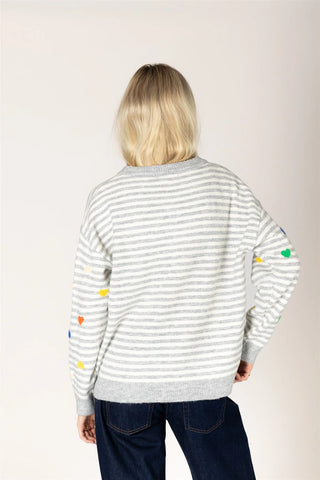 Lyla & Luxe Heart Stripe Sweater | Multi