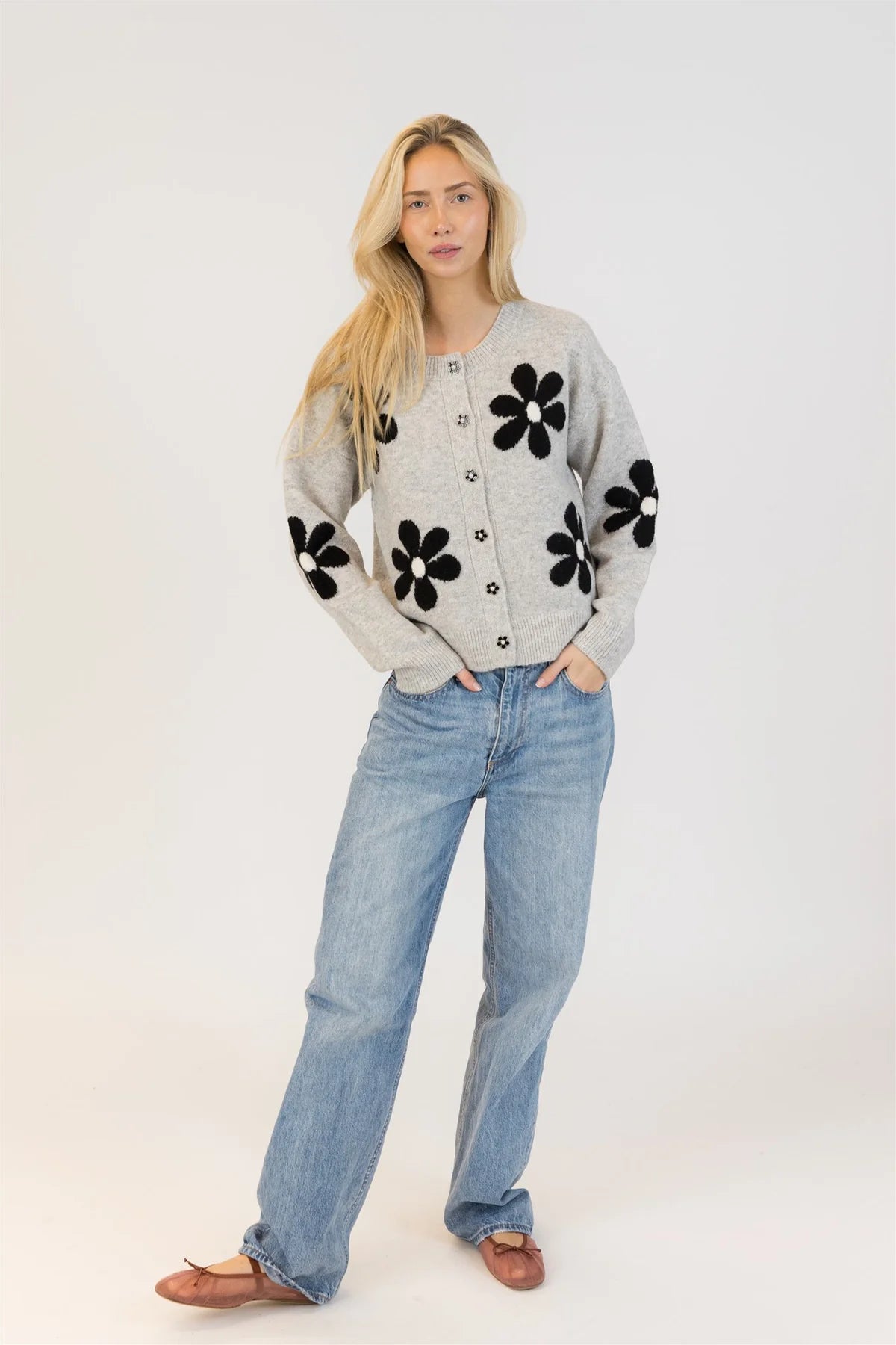 Lyla & Lux Jorgie Cardigan | Light Grey