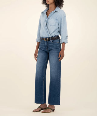 Kut From The Cloth Denim Meg High Rise Wide Leg Long Jeans | Inexhaustible Wash