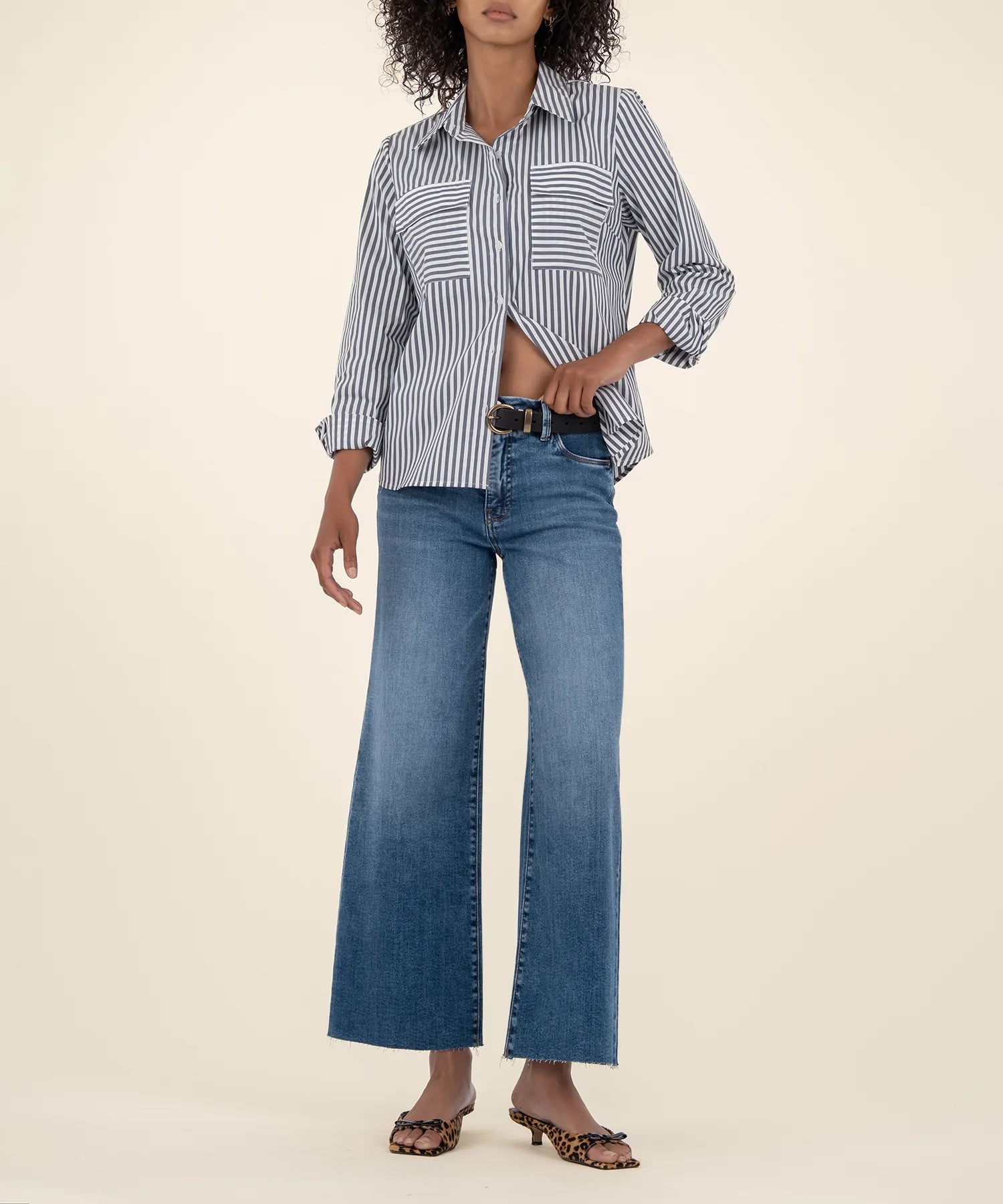 Kut From The Cloth Meg High Rise Raw Hem Denim | Toughness Wash