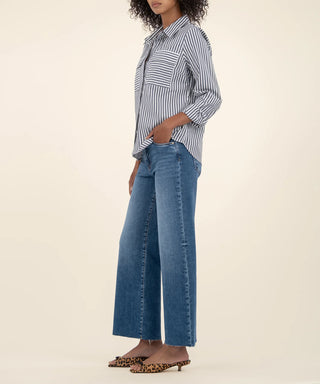Kut From The Cloth Meg High Rise Raw Hem Denim | Toughness Wash