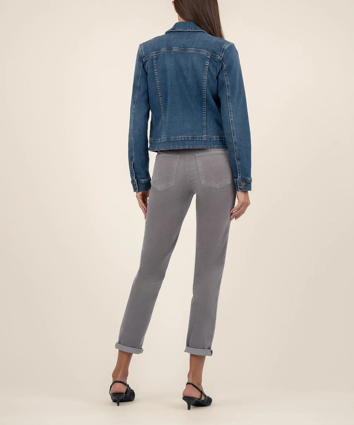 Kut Denim Julia Crop Jean Jacket With Drop Shoulder | Main Wash