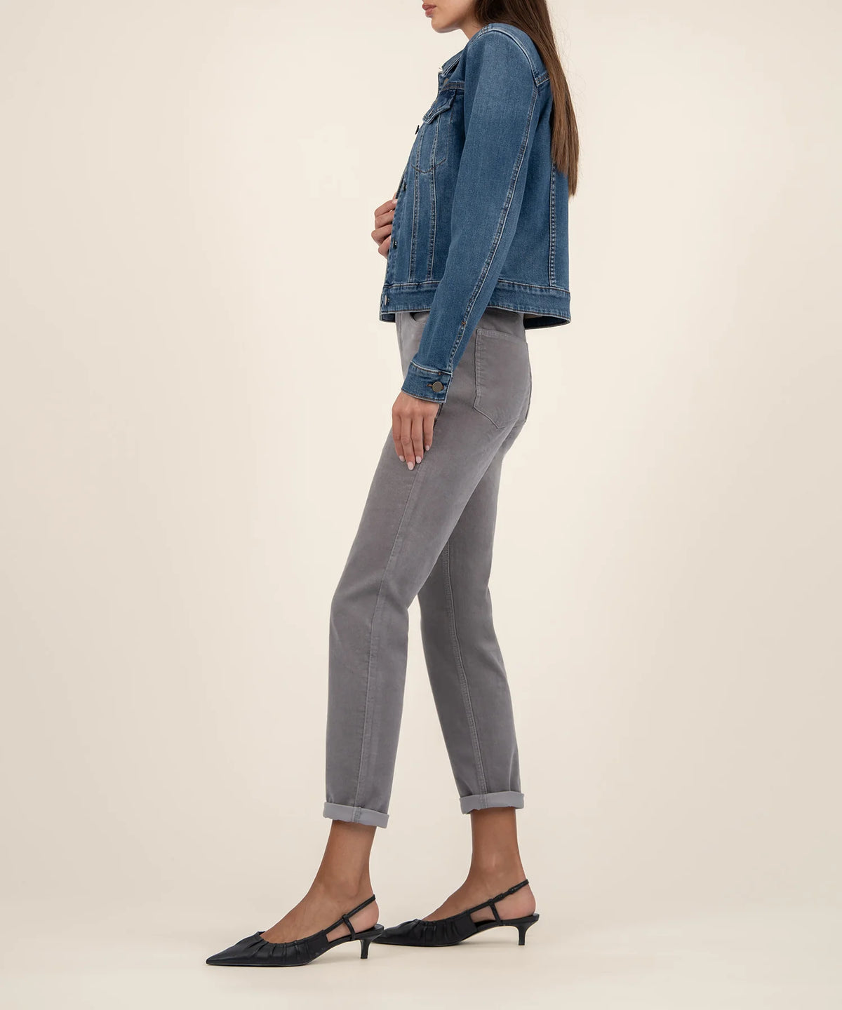 Kut Denim Julia Crop Jean Jacket With Drop Shoulder | Main Wash