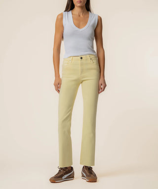 Kut From The Cloth Kelsey High Rise Ankle Flare Jeans | Pastel Yellow