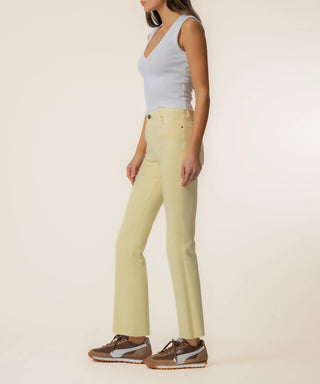 Kut From The Cloth Kelsey High Rise Ankle Flare Jeans | Pastel Yellow