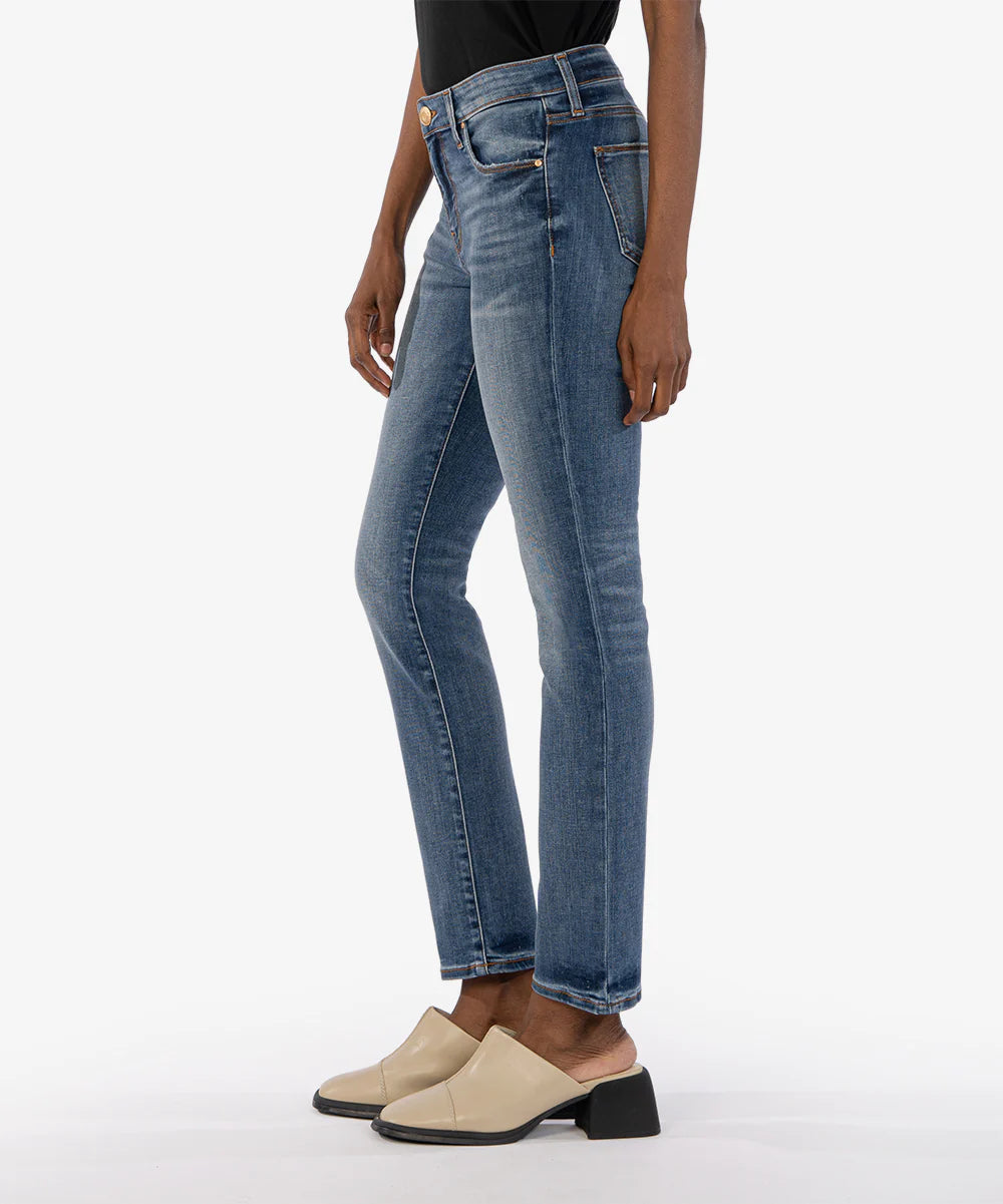 Kut Jeans |  Elizabeth High Rise Fab Ab Straight Leg Jeans | Observe Wash