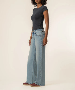 Kut From The Cloth Denim Selena Baggy Low Rise Straight Leg Jeans | Enthusiastic Wash