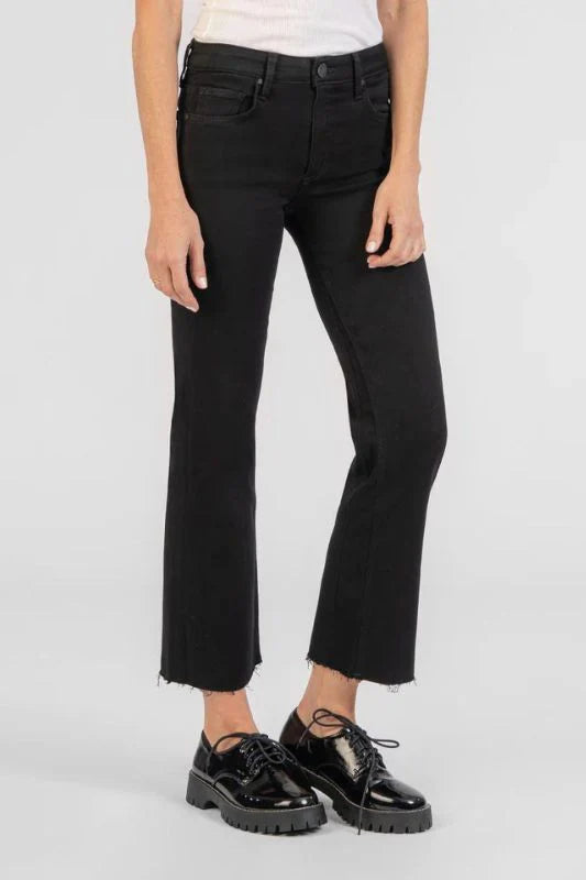 Kut Denim Kelsey Mid Rise Ankle Flare Jeans | Black