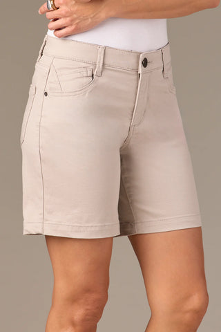 Wit & Wisdom Mid Rise Twill Shorts | Flax