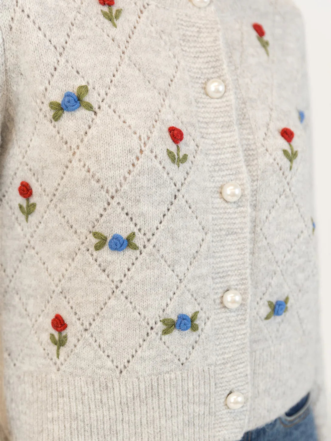 Lyla & Lux Lacey Rose Cardigan | Grey