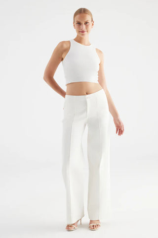Cup of Joe Mid Waist Wide Leg Jeans L30" | Off White + Medium Blue