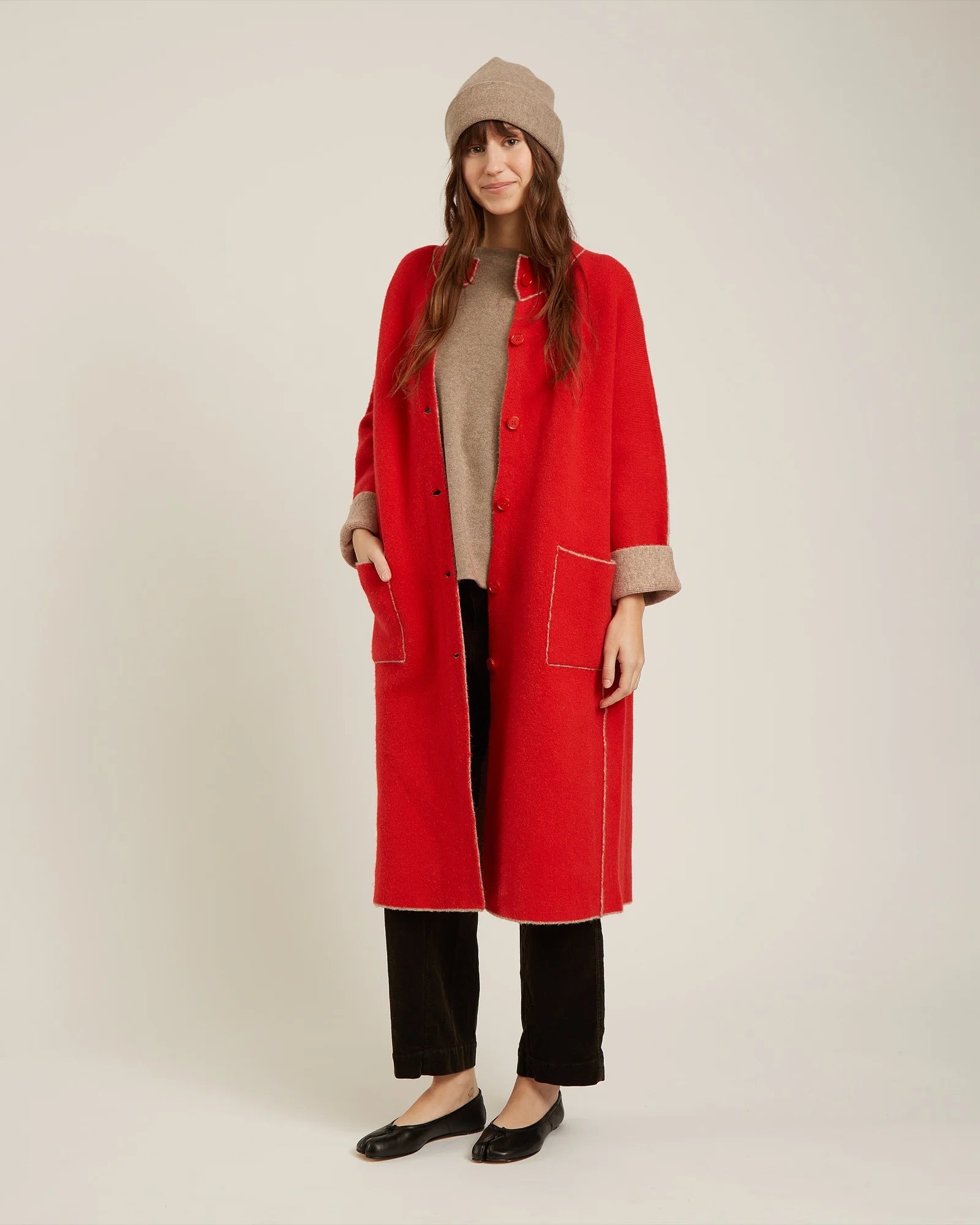 Naif Volga Double Sided Coat | Poppy