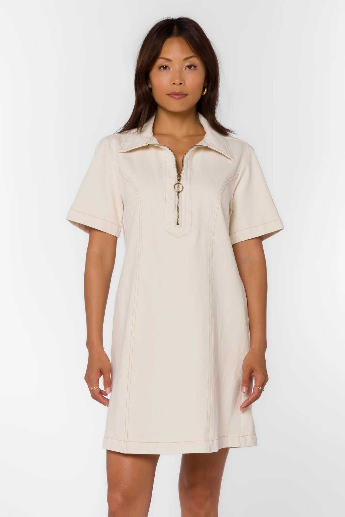 Velvet Heart Lia 100% Cotton Dress | Ecru
