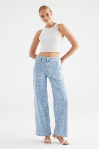 Cup of Joe Lulu Printed Wide Leg Jeans | Printed
