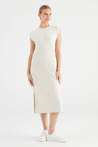 Cup of Joe Marcia Long Length Crew Neck Dress | Navy + Stone