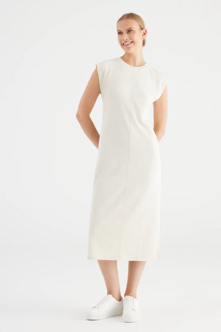 Cup of Joe Marcia Long Length Crew Neck Dress | Navy + Stone
