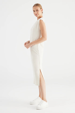 Cup of Joe Marcia Long Length Crew Neck Dress | Navy + Stone