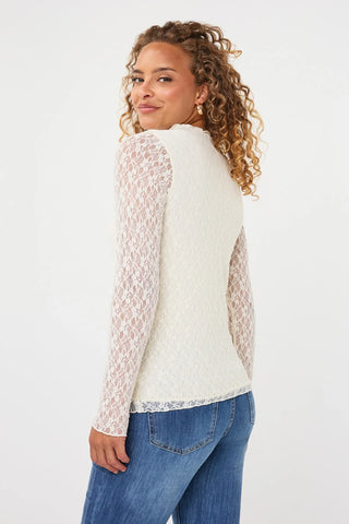 Esqualo Lace Long Sleeve | Cocoa + Off White