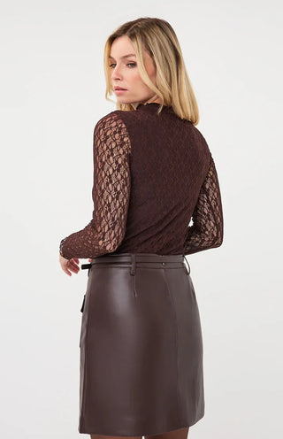 Esqualo Lace Long Sleeve | Cocoa + Off White