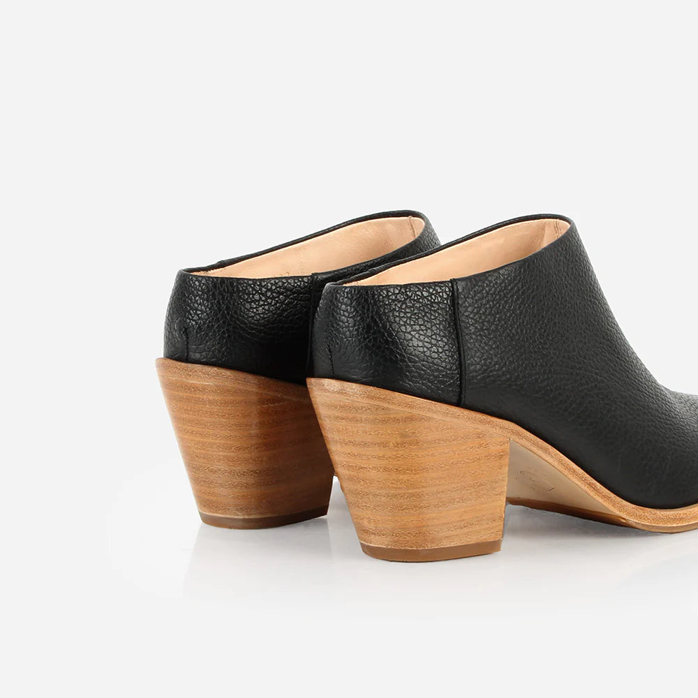 Poppy Barley The Low Down Heeled Mule | Black