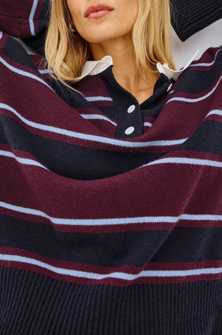 Rails Paxton Sweater | Maroon-Navy