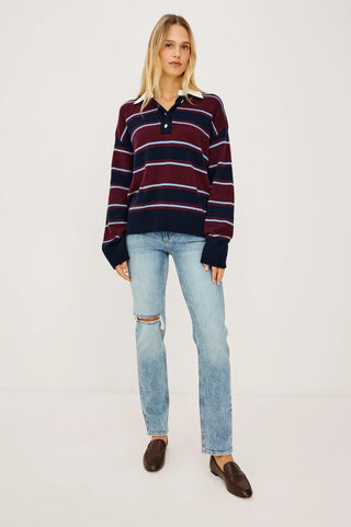 Rails Paxton Sweater | Maroon-Navy