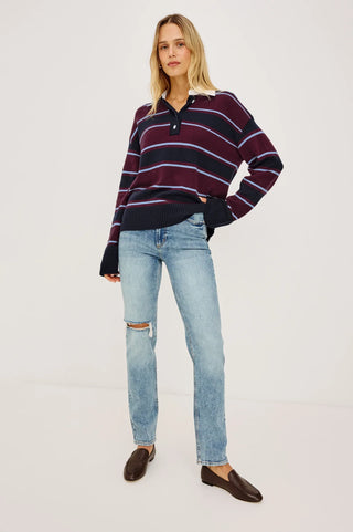 Rails Paxton Sweater | Maroon-Navy