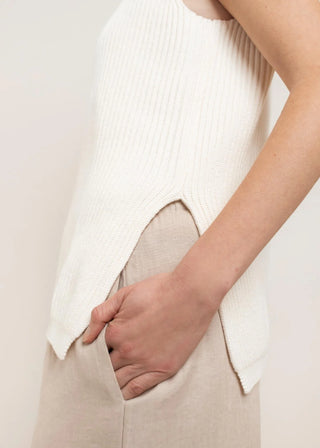 Paper Label Wesley Tank | Silver + Gardenia