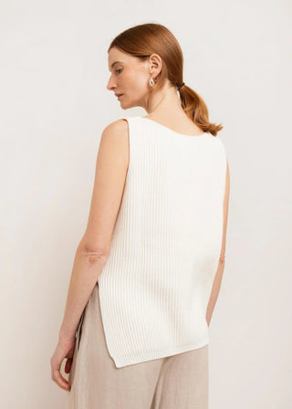 Paper Label Wesley Tank | Silver + Gardenia